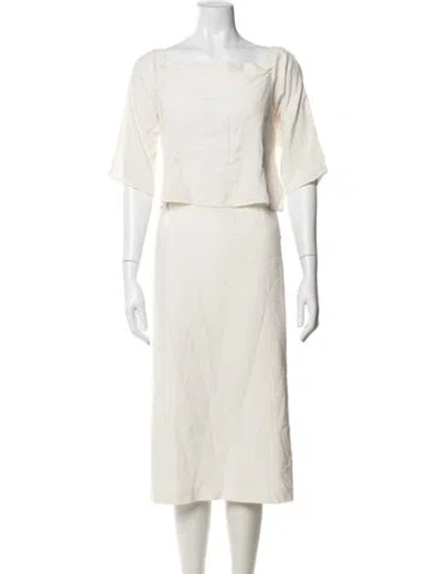 Pre-owned Tibi Silk Midi Length Dress In Neutrals