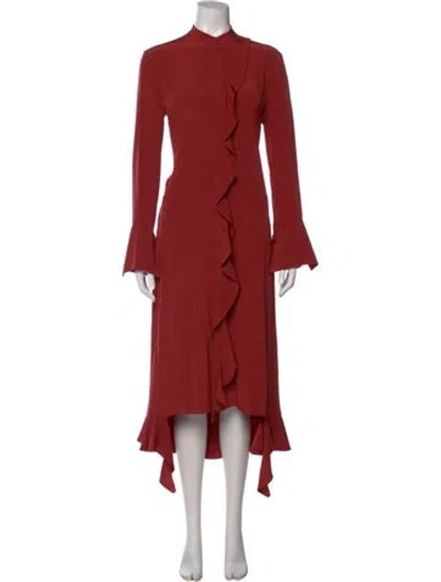 Pre-owned Tibi Silk Midi Length Dress In Orange