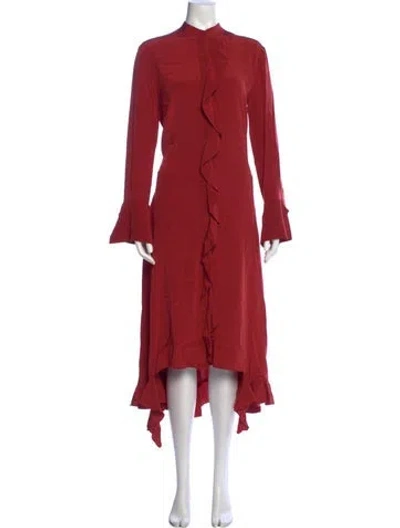 Pre-owned Tibi Silk Midi Length Dress In Orange