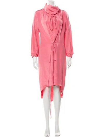 Pre-owned Tibi Silk Midi Length Dress In Pink