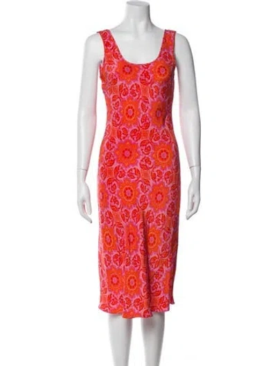Pre-owned Tibi Silk Midi Length Dress In Pink