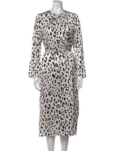Pre-owned Tibi Silk Midi Length Dress In White