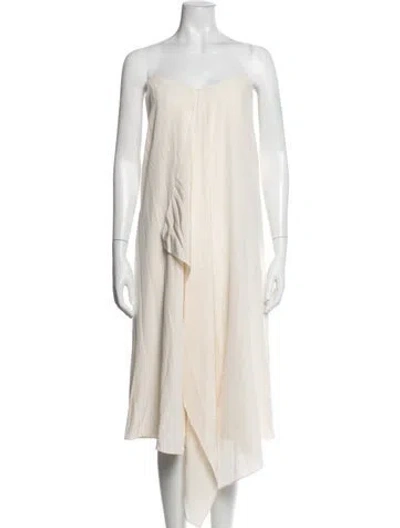 Pre-owned Tibi Silk Midi Length Dress In White