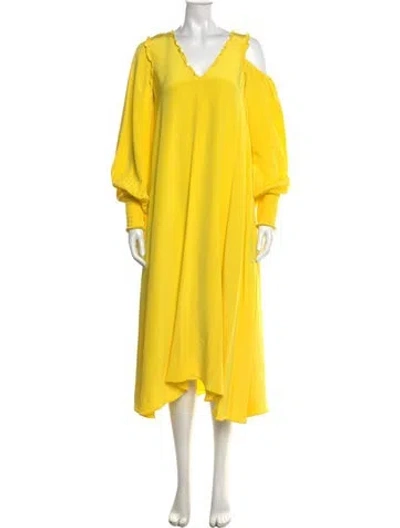 Pre-owned Tibi Silk Midi Length Dress In Yellow