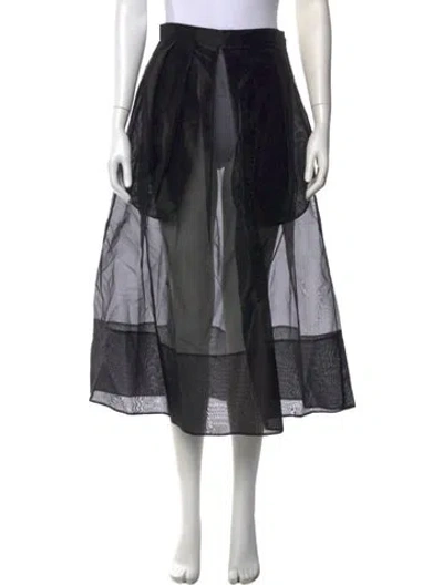Pre-owned Tibi Silk Midi Length Skirt In Black