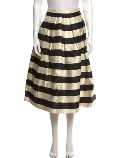 Pre-owned Tibi Silk Midi Length Skirt In Black/neutrals