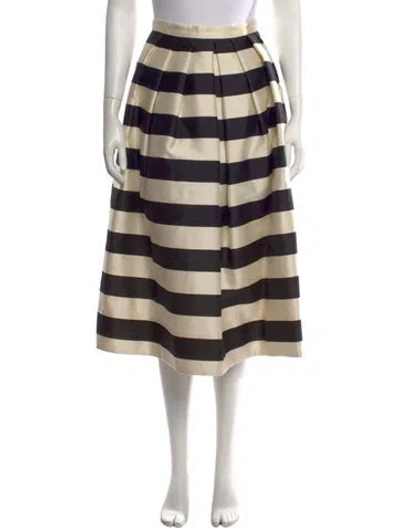 Pre-owned Tibi Silk Midi Length Skirt In Black/neutrals