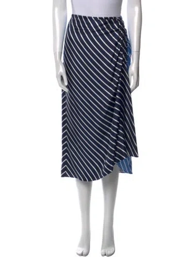 Pre-owned Tibi Silk Midi Length Skirt In Blue