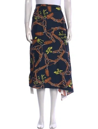 Pre-owned Tibi Silk Midi Length Skirt In Blue