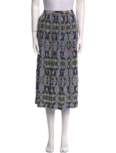 Pre-owned Tibi Silk Midi Length Skirt In Blue