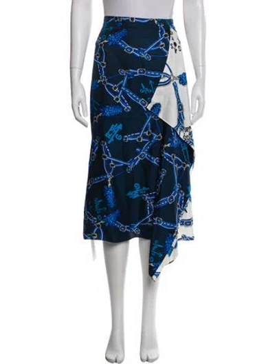 Pre-owned Tibi Silk Midi Length Skirt In Blue