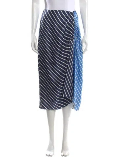 Pre-owned Tibi Silk Midi Length Skirt In Blue