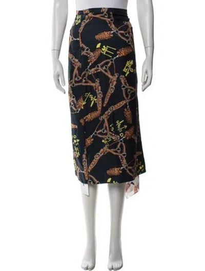 Pre-owned Tibi Silk Midi Length Skirt In Blue