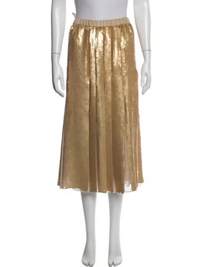 Pre-owned Tibi Silk Midi Length Skirt In Gold