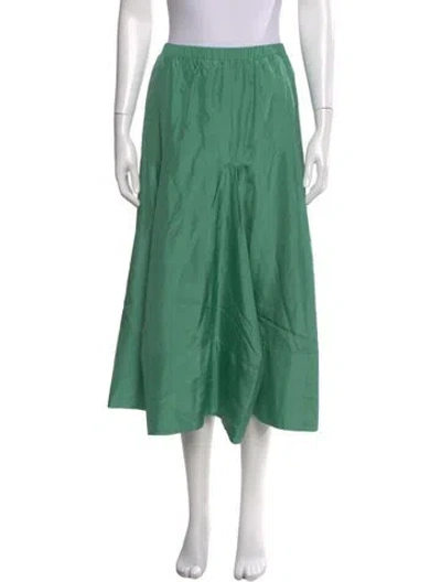 Pre-owned Tibi Silk Midi Length Skirt In Green
