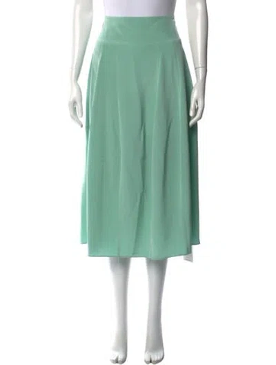 Pre-owned Tibi Silk Midi Length Skirt In Green