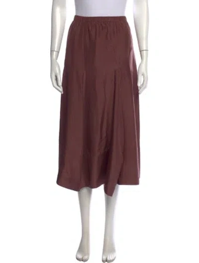 Pre-owned Tibi Silk Midi Length Skirt In Metallic/purple