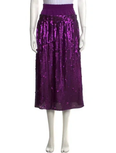 Pre-owned Tibi Silk Midi Length Skirt In Purple