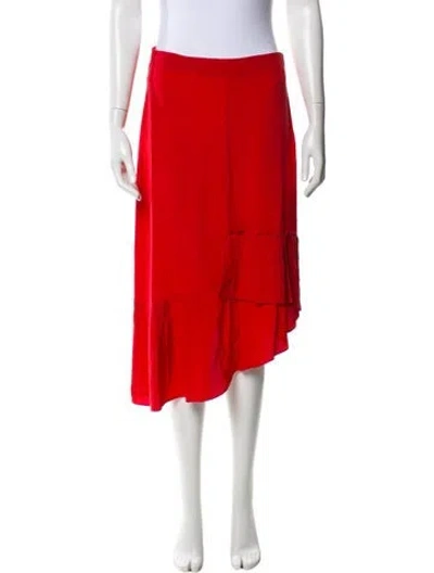 Pre-owned Tibi Silk Midi Length Skirt In Red