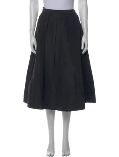 Pre-owned Tibi Silk Midi Length Skirt W/ Tags In Black