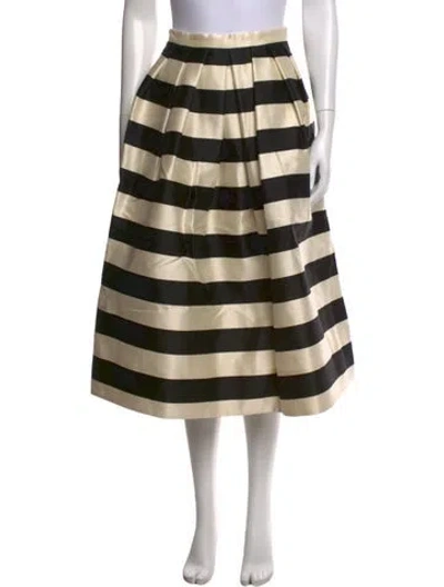 Pre-owned Tibi Silk Midi Length Skirt W/ Tags In Black/neutrals