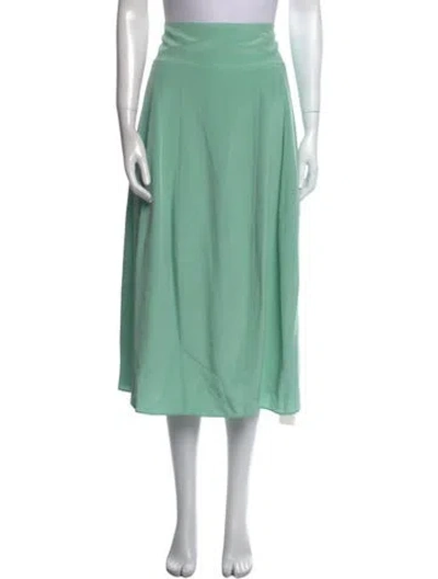Pre-owned Tibi Silk Midi Length Skirt W/ Tags In Green