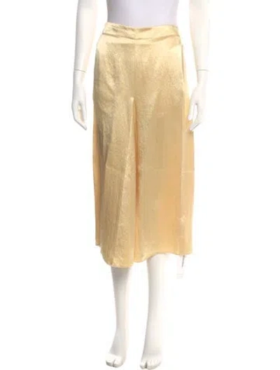 Pre-owned Tibi Silk Midi Length Skirt W/ Tags In Yellow