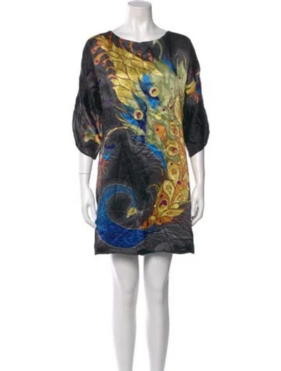 Pre-owned Tibi Silk Mini Dress In Black