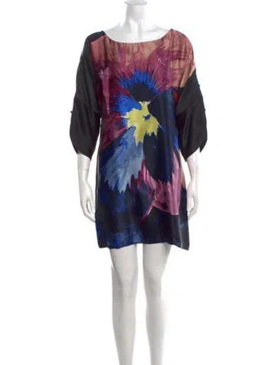 Pre-owned Tibi Silk Mini Dress In Black