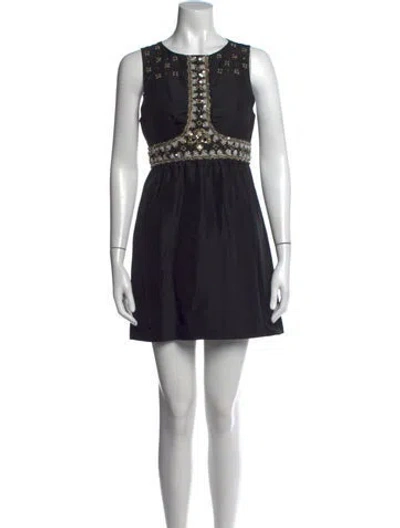 Pre-owned Tibi Silk Mini Dress In Black