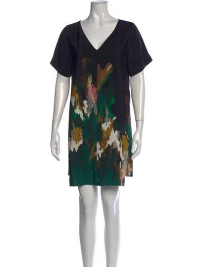 Pre-owned Tibi Silk Mini Dress In Black