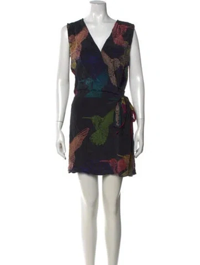 Pre-owned Tibi Silk Mini Dress In Black