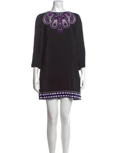 Pre-owned Tibi Silk Mini Dress In Black
