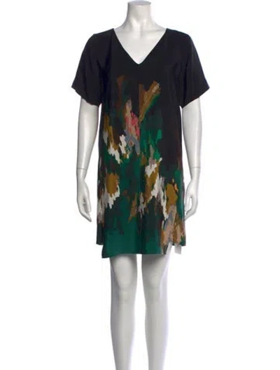 Pre-owned Tibi Silk Mini Dress In Black
