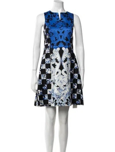 Pre-owned Tibi Silk Mini Dress In Black/blue