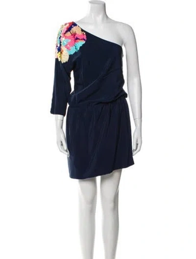 Pre-owned Tibi Silk Mini Dress In Blue