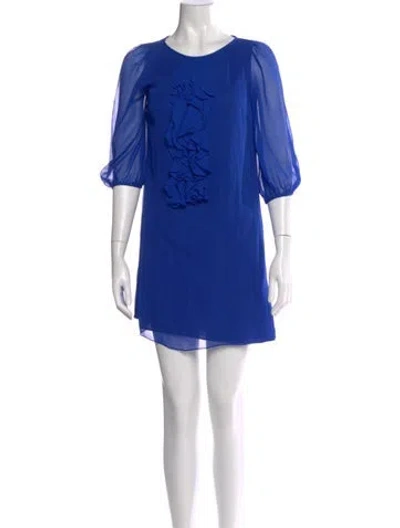 Pre-owned Tibi Silk Mini Dress In Blue