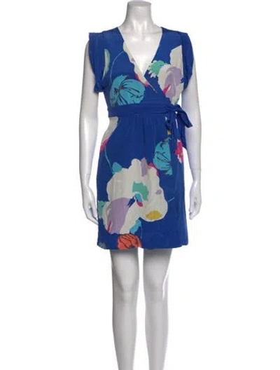 Pre-owned Tibi Silk Mini Dress In Blue