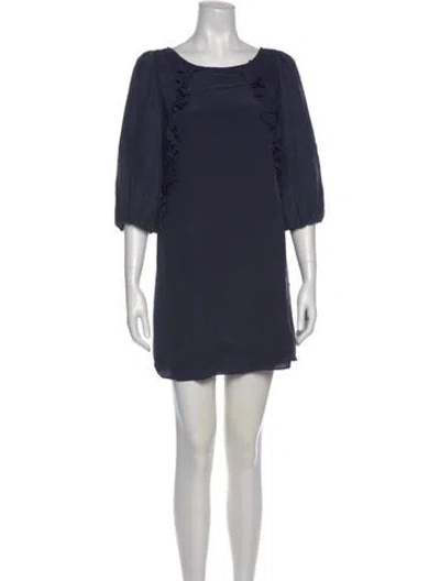 Pre-owned Tibi Silk Mini Dress In Blue
