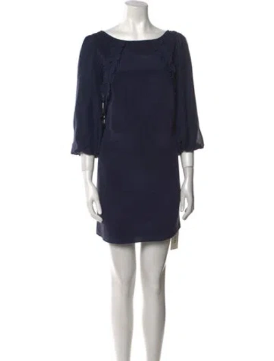 Pre-owned Tibi Silk Mini Dress In Blue