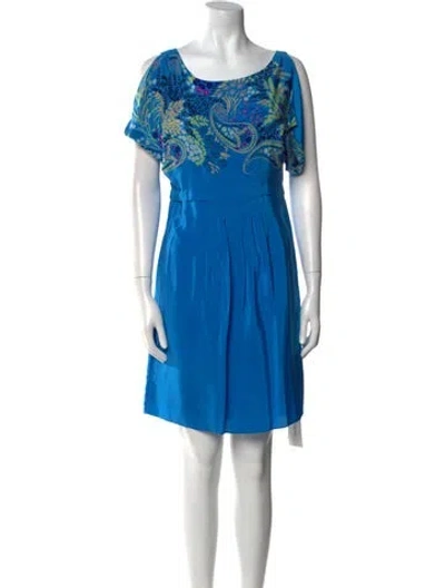 Pre-owned Tibi Silk Mini Dress In Blue