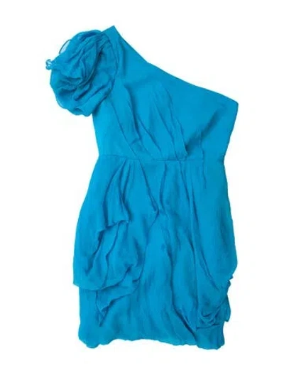 Pre-owned Tibi Silk Mini Dress In Blue