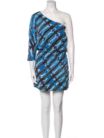 Pre-owned Tibi Silk Mini Dress In Blue