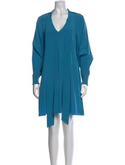 Pre-owned Tibi Silk Mini Dress In Blue