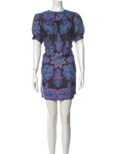 Pre-owned Tibi Silk Mini Dress In Blue