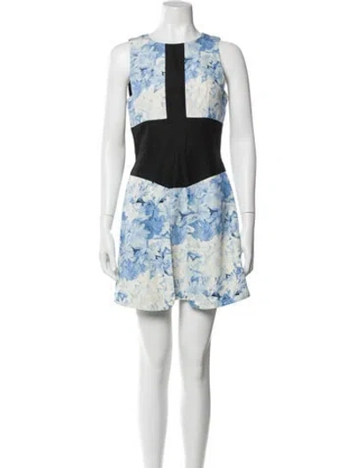 Pre-owned Tibi Silk Mini Dress In Blue