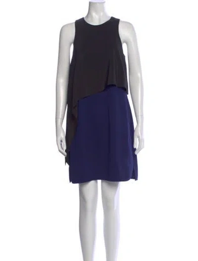 Pre-owned Tibi Silk Mini Dress In Blue