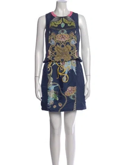 Pre-owned Tibi Silk Mini Dress In Blue