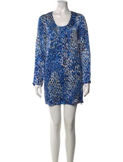 Pre-owned Tibi Silk Mini Dress In Blue