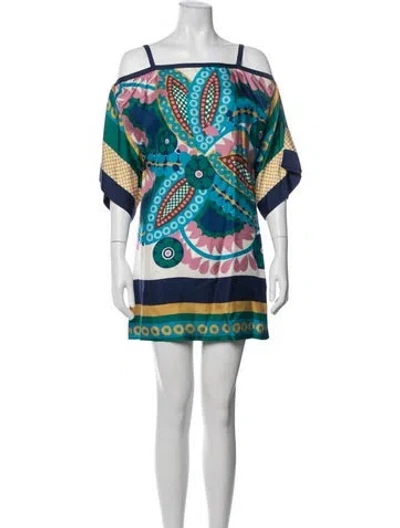 Pre-owned Tibi Silk Mini Dress In Blue